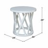 International Concepts Round Ceylon End Table, 24 in W X 24 in L X 24 in H, Wood, White OT08-46ER